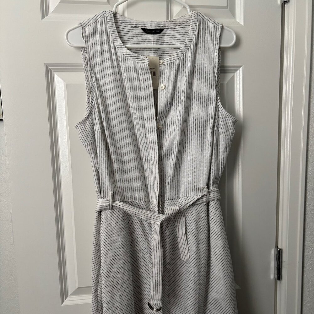 Banana Republic Striped belted sleeveless dress NWT size 14